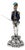 Antique 20th Century Italian Silver & Enamel Mounted Napoleonic Kingdom Guard, 1970s For Sale