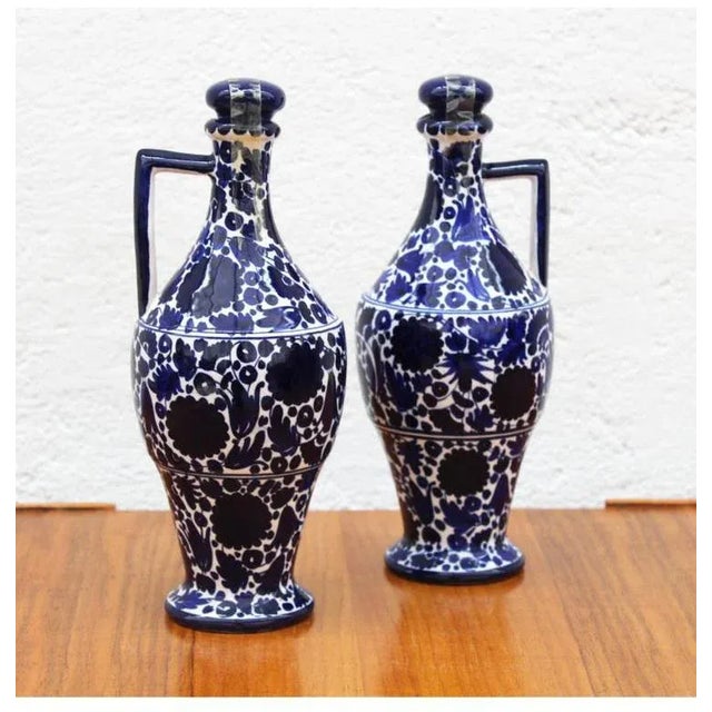 Blue Jugs from Faenza, 1950, Set of 2 For Sale - Image 8 of 8