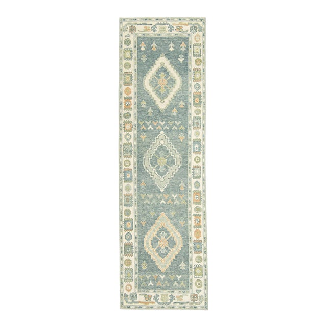Turkish Oushak Rug 3' x 10' For Sale