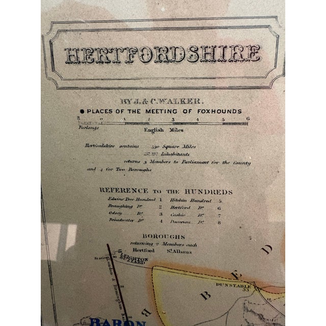English Antique Map of Hertfordshire From Hobson’s Fox-Hunting Atlas For Sale - Image 3 of 9