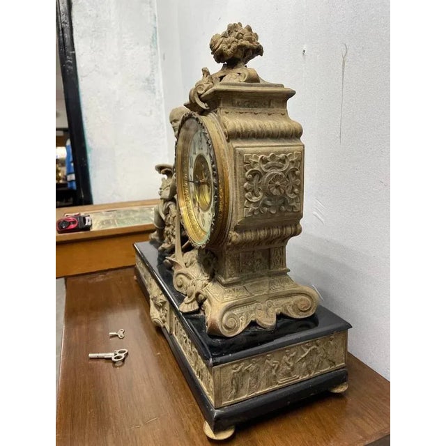19th Century Ansonia Decorative Mantle Clock For Sale - Image 4 of 9