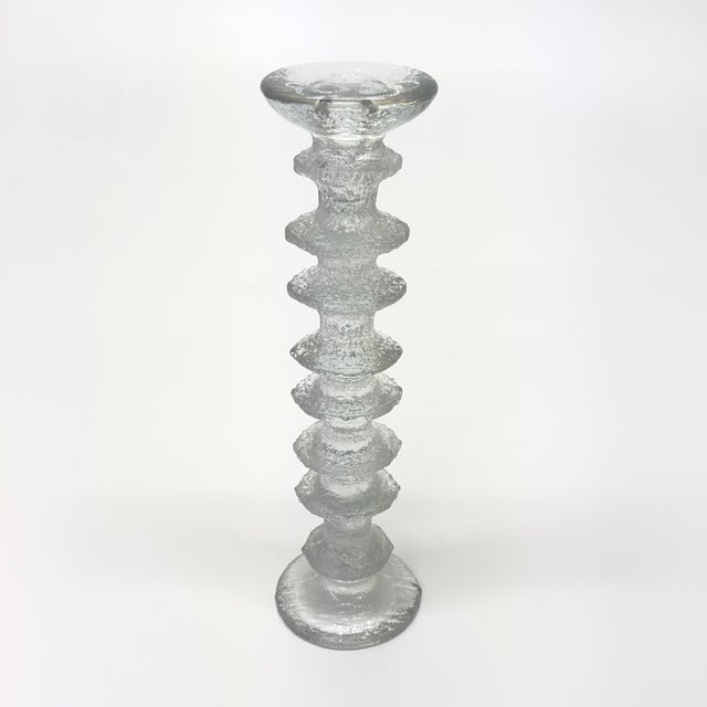 Mid 20th Century Textured Ice Glass Candle Holders by Timo Sarpaneva for Iittala Finland - Set of 5 For Sale - Image 5 of 9