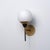 Italian Brass Black Lacquered Metal and Opaline Glass Globe Wall Sconce, 1950s For Sale - Image 4 of 8