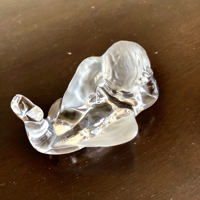Glass Daum France Crystal Cherubs- a Pair For Sale - Image 7 of 9