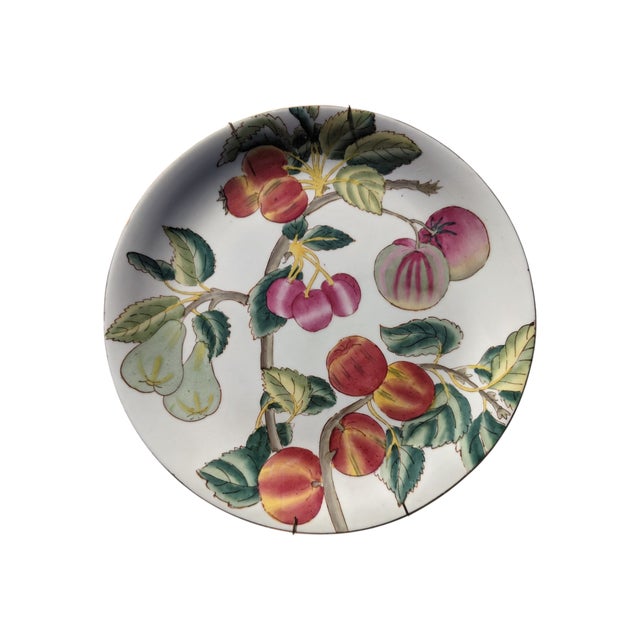 Mid 20th Century Vintage Chinese Porcelain Decorative Fruit Plate- A Pair For Sale - Image 5 of 12