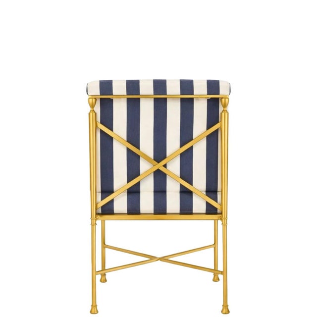 Contemporary Jerome Outside Dining Chairs in Reed Brass Finish by Michael Taylor, Set of 6 For Sale - Image 3 of 11