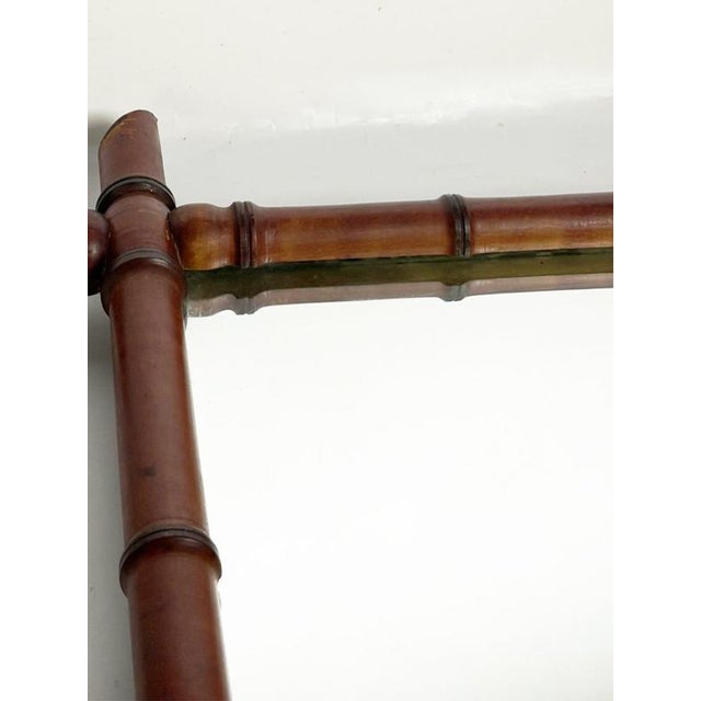 Faux Bamboo Wooden Mirror, France, 1960s For Sale - Image 4 of 10