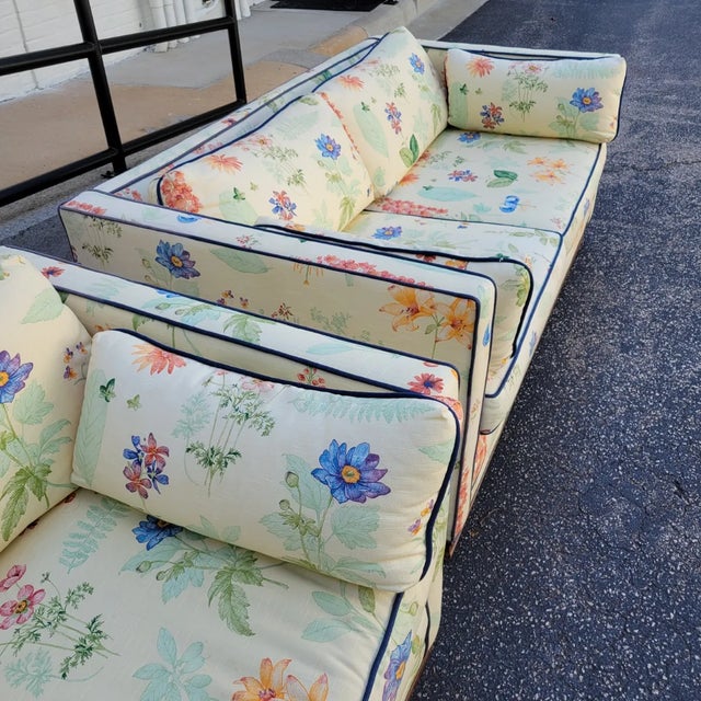 Vintage Botanical Print Loveseat in Waverly “Second Spring” Upholstery, Century Furniture For Sale - Image 10 of 15