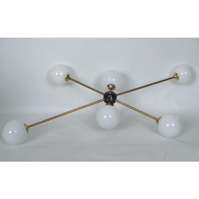1960s Vintage Chandelier in Brass and Glass from Stilnovo, 1960s For Sale - Image 5 of 8