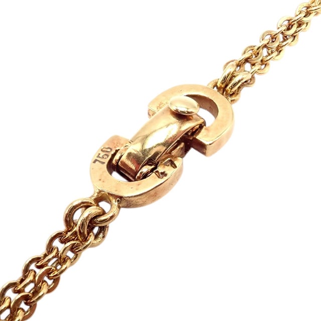 1960s Vintage Christian Dior Solid Gold CD Three Strand 28" Long Necklace Germany For Sale - Image 5 of 13