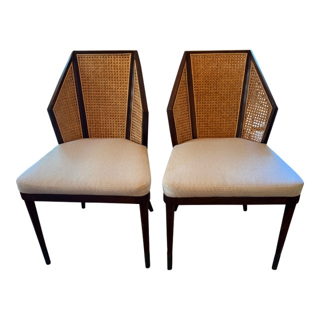 Pair of Baker Milling Road Occasional Chairs With Caning, 21st Century For Sale