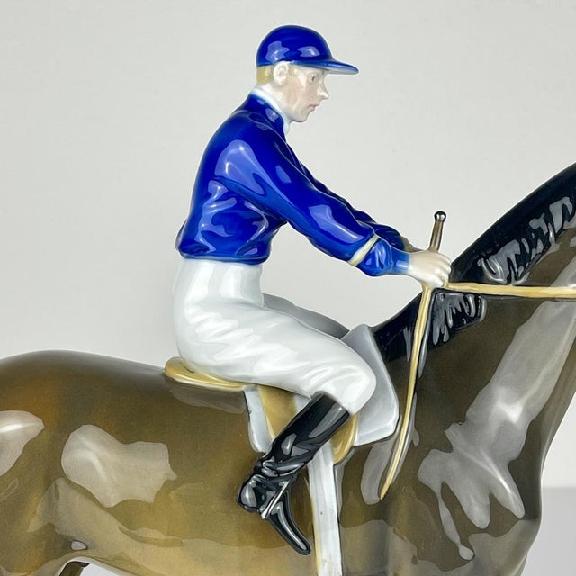 Original Sculpture of Horse and Jockey by Max Hermann Fritz for Fraureuth Kunstabteilung, Germany, 1920s For Sale - Image 14 of 16