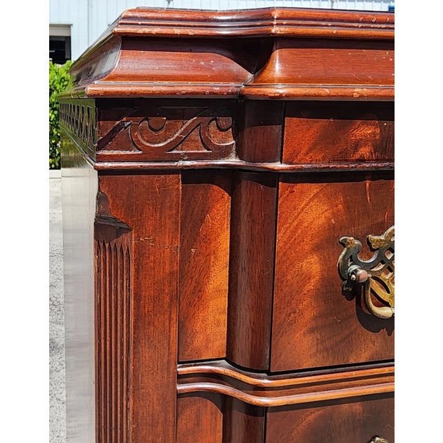 Antique Georgian Flame Mahogany Block Front Highboy Dresser For Sale - Image 18 of 18