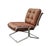 Brown Brown Leather Lounge Armchair with Chrome-Plated Steel Tubular Frame, Italy, 1970s For Sale - Image 8 of 8