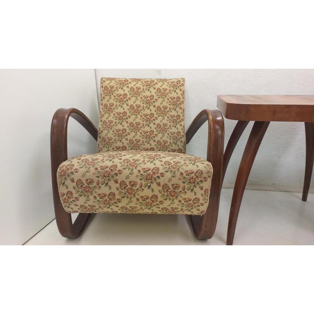 H 269 Jindřich Halabala Armchairs and Spider Table, Former Czechoslovakia, 1960s, Set of 3 For Sale - Image 9 of 18