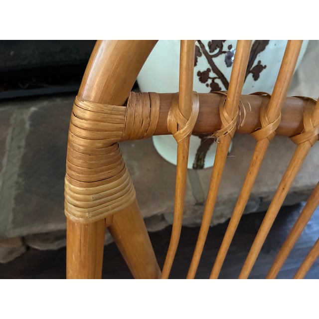 Mid 20th Century Pair of Vintage Albini Style Italian Bent Bamboo Rattan Chairs For Sale - Image 5 of 18