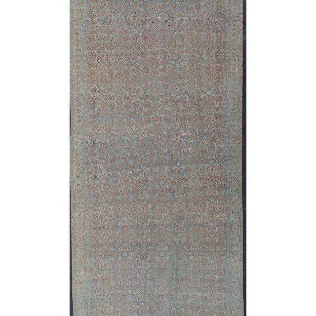 Textile Early 20th Century Antique Persian Gallery Senneh Runner With All-Over Herati Design in Muted Colors For Sale - Image 7 of 11