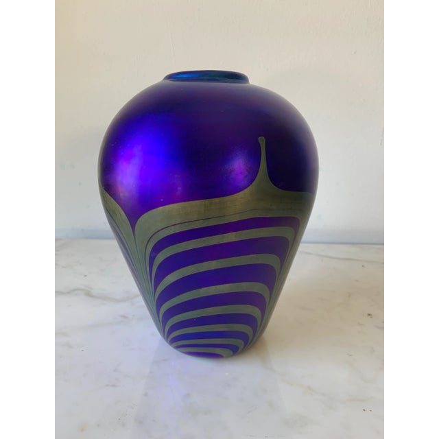 Vintage 1985 Pulled Feather Vase by Chuck Walters of Jamala