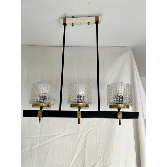 Ceiling lamp, model 6661, zukov, czechoslovakia, 1960s/70s. the lamp has its original signature. the solid crystal shades...