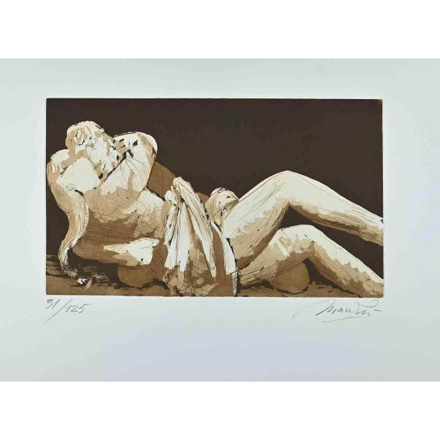 Modern Giacomo Manzú, Lovers III, Original Etching, 1970s For Sale - Image 3 of 3