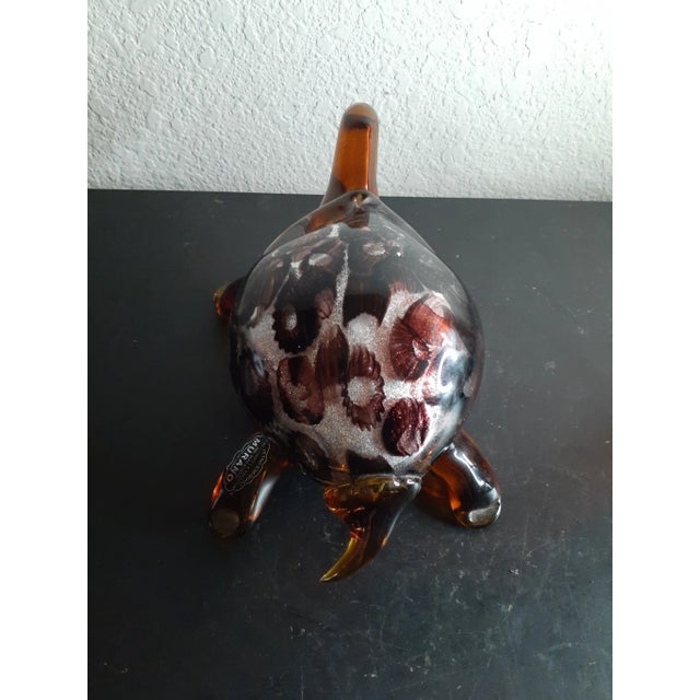 1980s Murano Italy Silver Aventurine Amber Art Glass Turtle Figurine For Sale In Dallas - Image 6 of 10