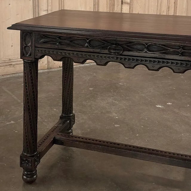 Coffee 19th Century French Gothic End Table For Sale - Image 8 of 12