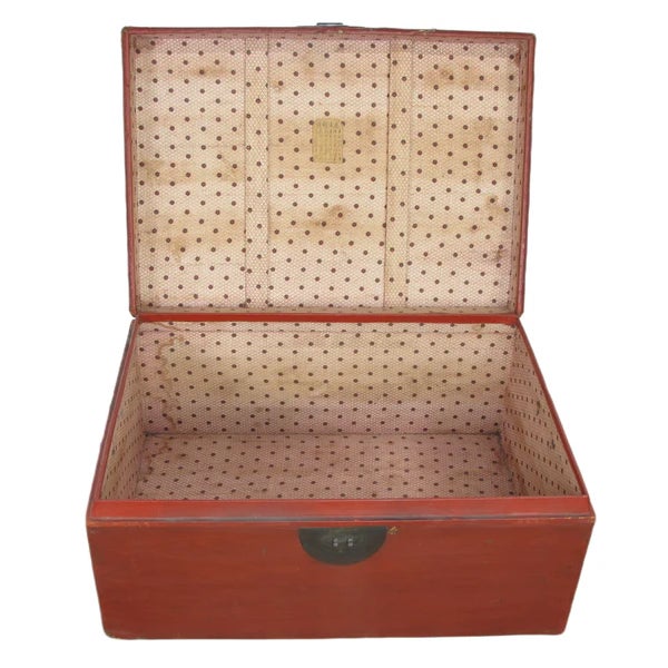 1920s Red Jiansu Trunk For Sale In Greensboro - Image 6 of 8