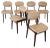 Dining Chairs in Beech Wood and Faux Leather, 1960s, Set of 6 For Sale