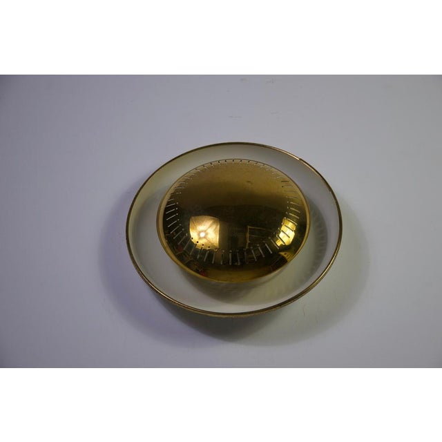 Metal Mid-Century Brass Flush Mount or Wall Lamp attributed to Hillebrand Leuchten, 1960s For Sale - Image 7 of 13