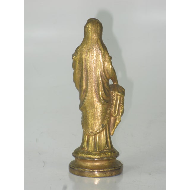 Neoclassical Lady Statue Antique Gold-Plated Spelter Gilded Sculpture Fennel, Clock Part For Sale - Image 6 of 15