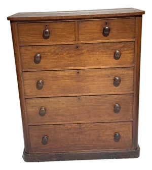 Antique Two Over Four Drawers - Mahogany Chest of Drawers From England
