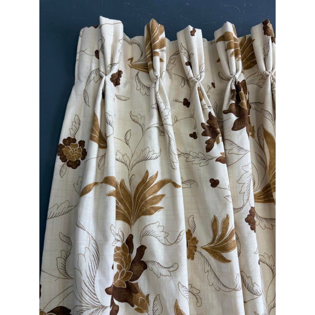 Custom Pinch Pleat Lee Jofa Fabric Floral Curtain Panel 49” For Sale In New York - Image 6 of 10