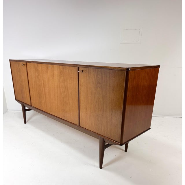 Mid-Century Modern 1960's Mid Century Scandinavian Teak Credenza For Sale - Image 3 of 9