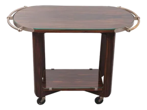 Art Deco Wood Serving Trolley, 1930s