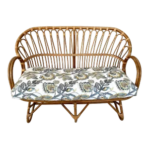 Mid-Century French Bamboo & Rattan Settee