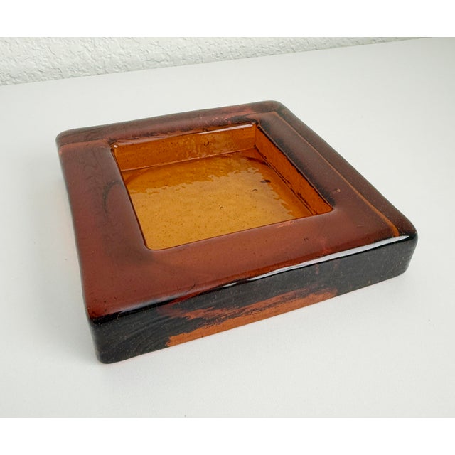 Mid 20th Century 1970s Blenko Block Glass Ashtray/Catchall, Attributed For Sale - Image 5 of 10