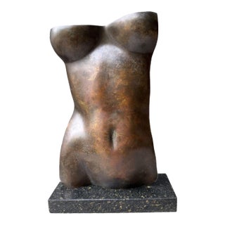 “Torso Marone Variation” Contemporary Abstract Sculpture, Cast Bronze, on Granite, by Gerald Siciliano For Sale