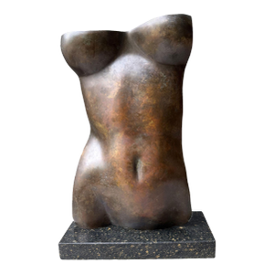 “Torso Marone Variation” Contemporary Abstract Sculpture, Cast Bronze, on Granite, by Gerald Siciliano