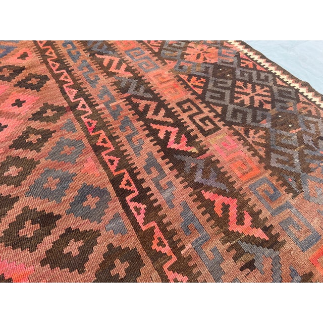 Textile Vintage Afghan Hand-Woven Oversized Kilim Rug | Oriental Rare Palace-Size Tribal Wool Flatweave Rug For Sale - Image 7 of 13