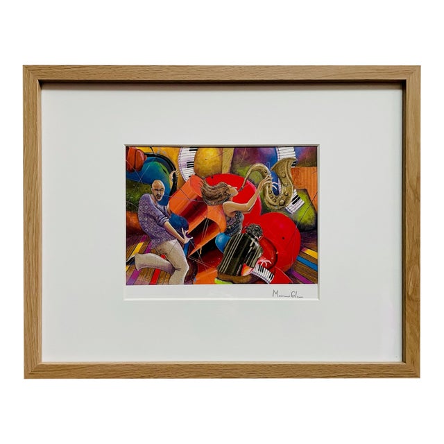 Marcus Glenn Love That Jazz Glossy Signed Serio Framed Lithograph For Sale