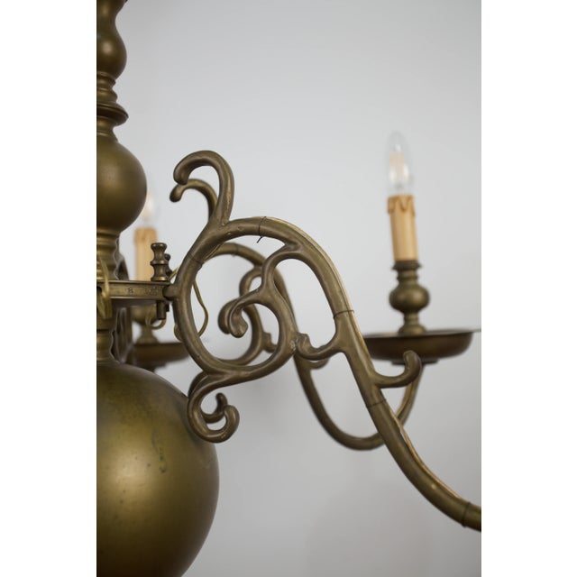 Antique Flemish Bronze Chandelier, 1800 For Sale - Image 7 of 9