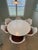 White Mid Century Modern Dining Set – Maurice Burke for Arkana – Tulip Table and Chairs, Set of 7. For Sale - Image 8 of 13