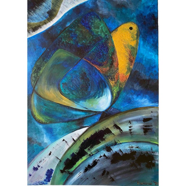 Ferdinando Meccani, Pensiero Uno, 1970, Oil on Canvas For Sale