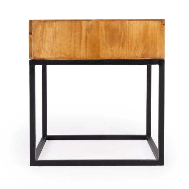 Wood Brixton Iron & Wood End Table, Multi-Color For Sale - Image 7 of 10