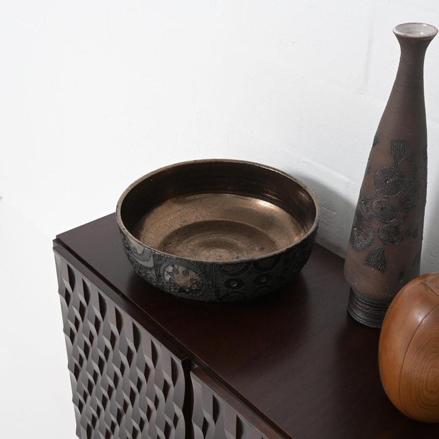 Black Large Decorative Perignem Bowl, 1960s For Sale - Image 8 of 18