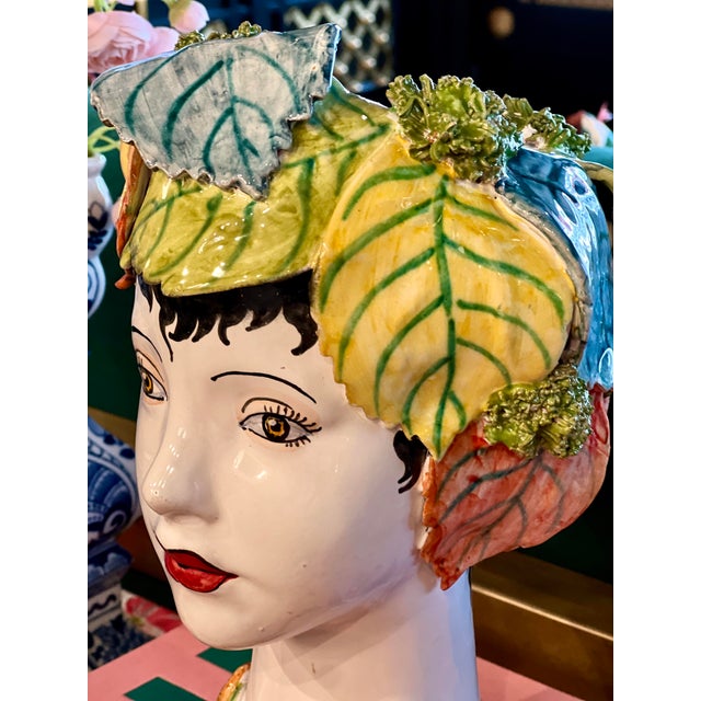 Amalfi Head - Handmade Ceramic Vase - Palm Beach For Sale - Image 4 of 5