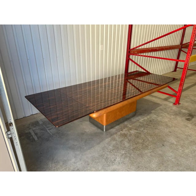 Mid-Century Modern Rosewood & Leather Extendable Dining Table by Vladimir Kagan, 1970s, Signed For Sale - Image 3 of 18