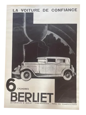 Vintage Black and White Poster by Berliet- Draeger, 1929