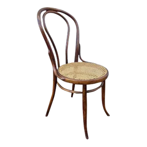 Antique Bentwood Cane Seat Side Chair Marked by Austian Bentwood Furniture New York