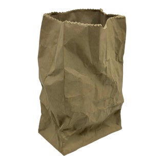 Vintage Pop Art Ceramic Crumbled Paper Bag Statue For Sale